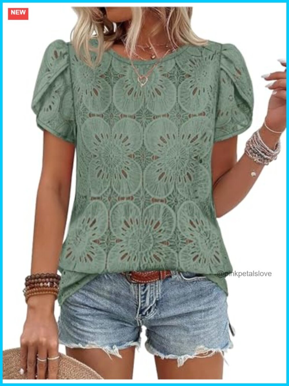 Dressy Casual Blouse Crochet Lace Boho Top Short Sleeve Spring Summer Outfits